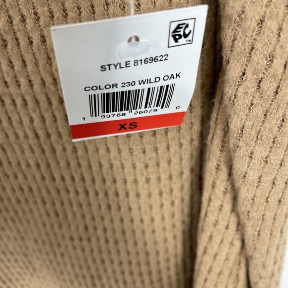 1.STATE Lattice V-Back Waffle Weave Pullover Sweater Women's Size XS Brown NWT - Picture 6 of 7